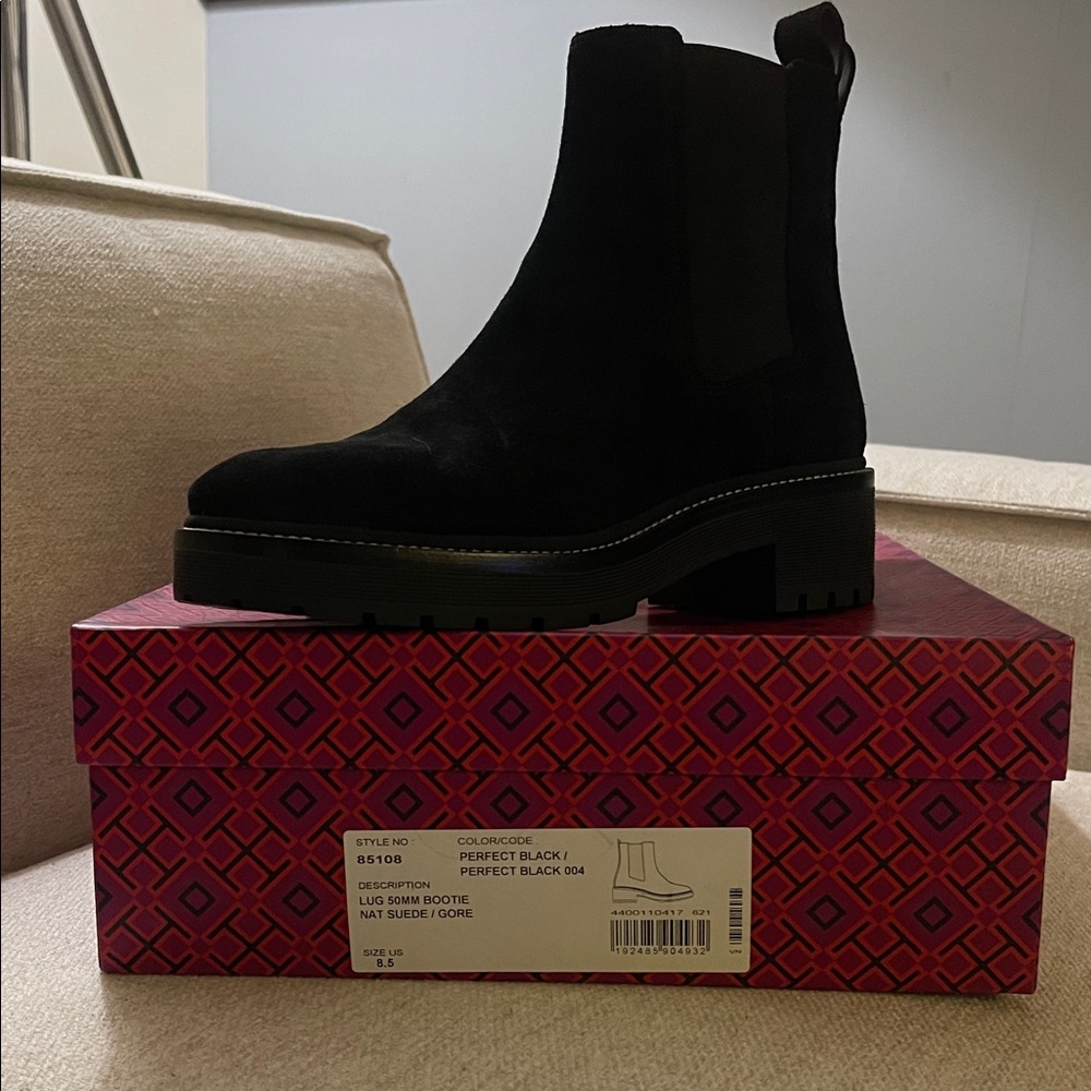 Tory Burch Black Suede Ankle Booties